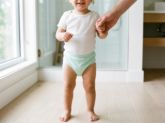 Toddler wearing Tinyyytales potty training pants